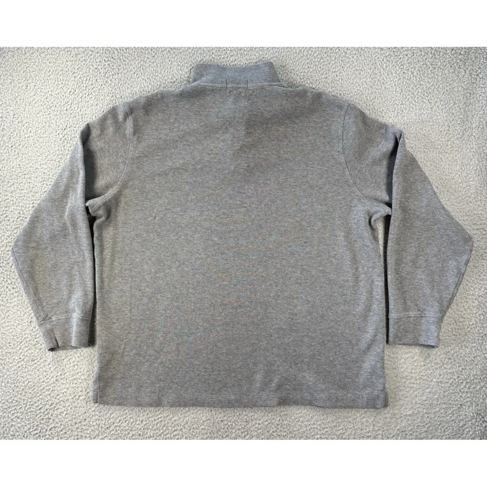 Polo Ralph Lauren Quarter Zip Mens XL Gray Estate Rib Flesh Pony